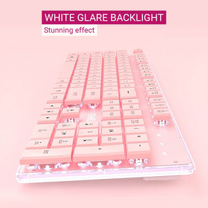 Girly Keyboard White Glare Backlight Numeric Keys USB