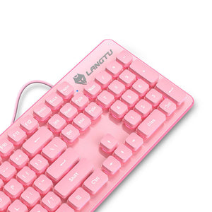 Girly Metal Keyboard Pink Backlight Silent Key Numeric Keys
