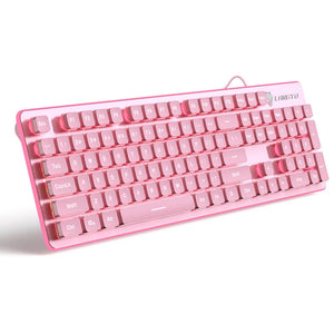 Girly Metal Keyboard Pink Backlight Silent Key Picture