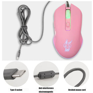 Girly Mouse Wired 2400 DPI Backlight Type-C Cord