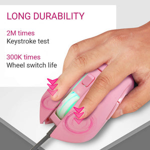 Girly Mouse Wired 2400 DPI Backlight Type-C Durability