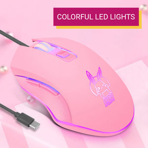 Girly Mouse Wired 2400 DPI LED Backlight Type-C