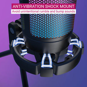 Gradient RGB Cardioid Microphone Pop Filter Tripod USB Anti-Vibration Shock Mount