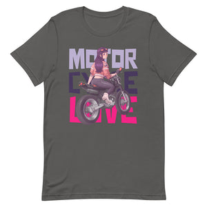 Gray Cute Biker Girl Shirt Motorcycle Love