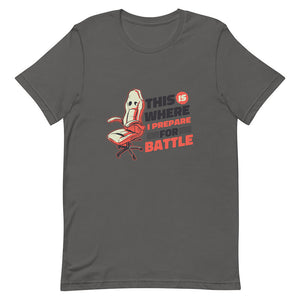 Gray Funny Gamer Chair Battle Preparation Tee Tricky Fight