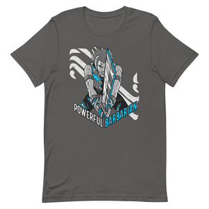 Gray Powerful Barbarian Party Hero Shirt Sword Specialization