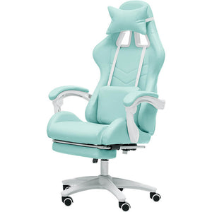 Green Candy Macaron Gaming Chair Footrest Reclining Back Seat