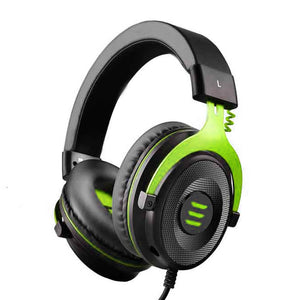 Green Double Color Gaming Headset Microphone Stereo 3.5mm Jack