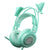 Green Neko Ear Headset Microphone In-Line Volume Control 3.5mm Jack