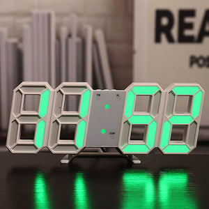 Green RGB Lighting Digital Alarm Clock Temperature