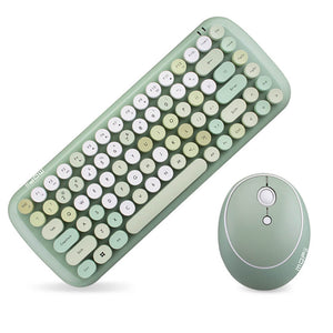 Green 2.4Ghz Wireless Pretty Candy Combo Keyboard Mouse Compact