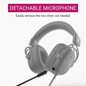 HiFi Black Aluminum Headset Detachable Microphone Over-Ear 3.5mm Jack