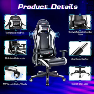 High Back Racing Performance Gaming Chair Reclining Backrest Details