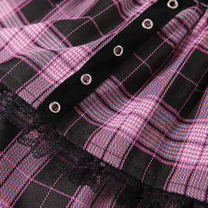 High-Waist Egirl Lace Pleated Skirt Cyber Lolita Soft Material