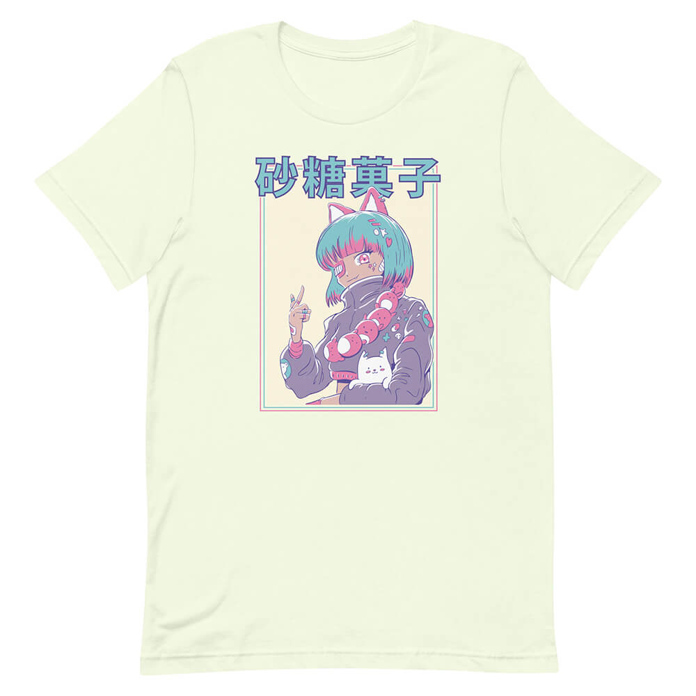Kawaii Cat Japanese Black Anime Cat Lover T-Shirt | Zazzle
