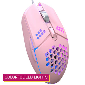 Honeycomb Mouse Fan USB Colorful LED 3200 DPI Features