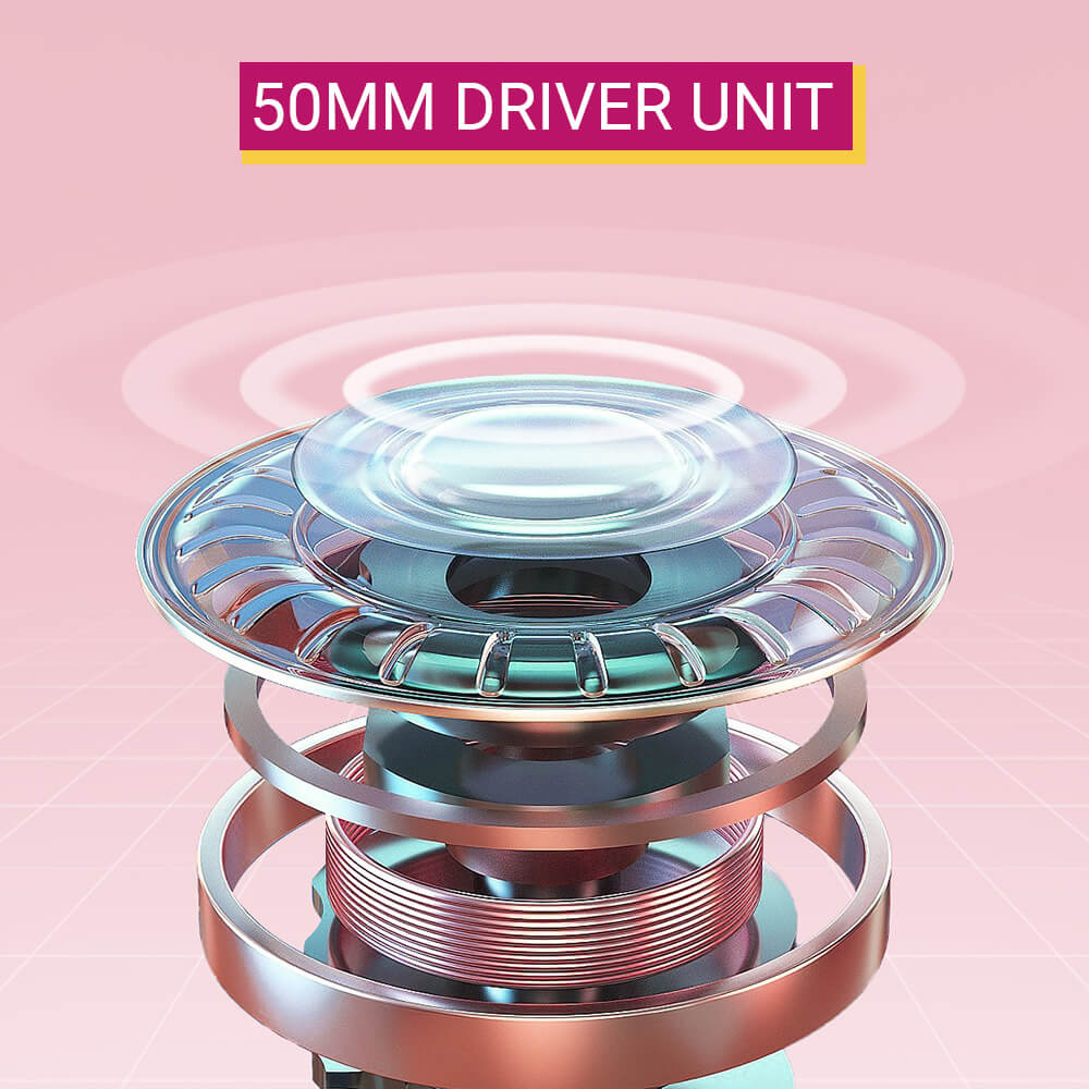 Kawaii Cat Gaming Headset Microphone 3.5mm Jack LED 50mm Driver Unit