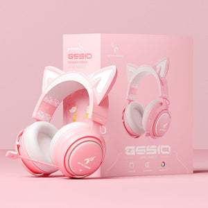 Kawaii Cat Gaming Headset Microphone 3.5mm Jack LED Picture