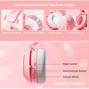 Kawaii Cat Headset Microphone 7.1 USB LED Features