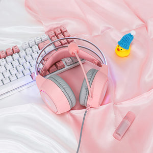 Kawaii Gaming Headset Microphone LED 3.5mm Jack Picture