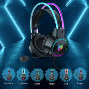 Kawaii Gaming Headset Microphone RGB LED Colors 3.5mm Jack