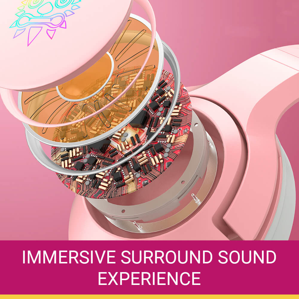 Kawaii Kitty Headset Microphone LED 3.5mm Jack Surround Sound