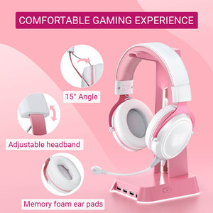 Kitty Girl Headset Microphone 3.5mm Jack LED 7.1 Comfortable Gaming Experience
