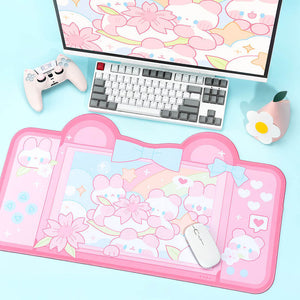 Large Adorable Pink Pet Mouse Pad Non-Slip Cozy Setup