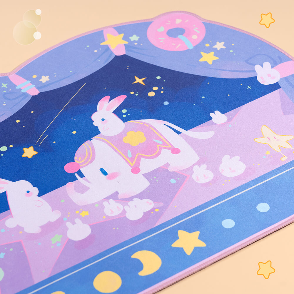 Large Bunny Elephant Dream Mouse Pad Non-Slip Design