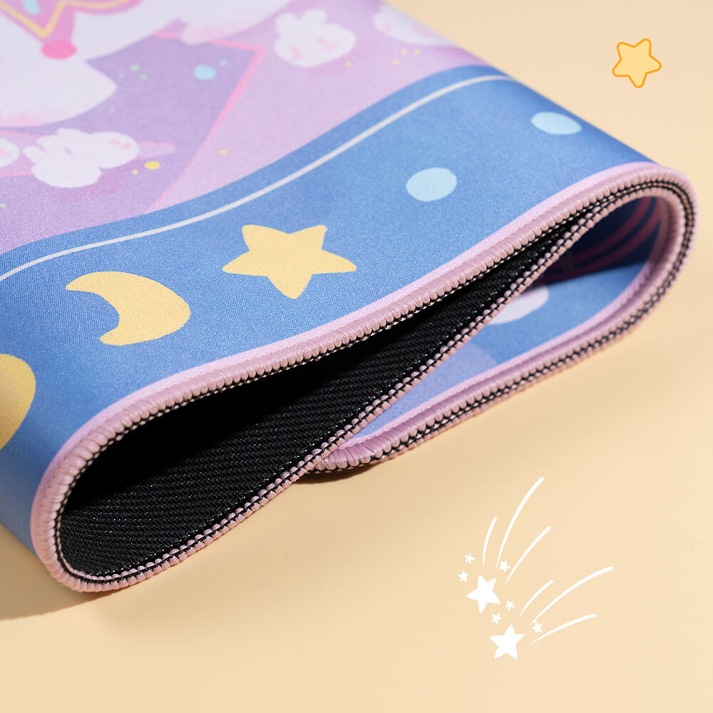 Large Bunny Elephant Dream Mouse Pad Non-Slip Desk Setup Folded View