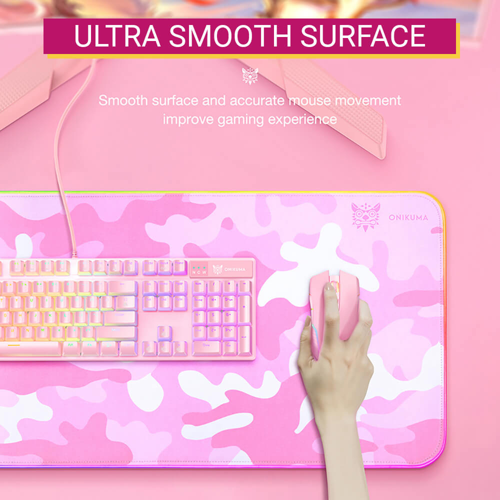 Large Camouflage Mouse Pad Anti-Slip LED Smooth Surface