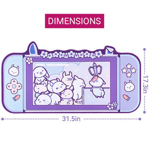 Large Cute Bunny Mouse Pad Anti-Slip Dimensions