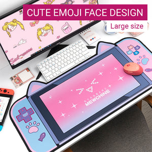 Large Cute Cat Emoji Design Mouse Pad Anti-Slip