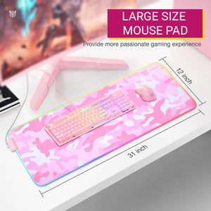 Large Size Camouflage Mouse Pad Anti-Slip LED