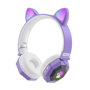Lavender Wireless Neko Headphones Mic Kiddo RGB
