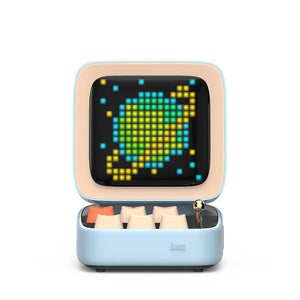 Light Sky Blue DIY Pixel Art Speaker Wireless LED Microphone