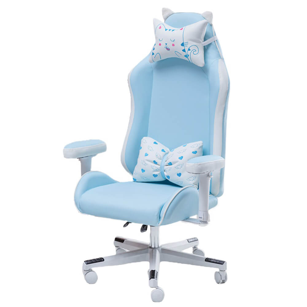 Embroidery Pastel Gaming Chair Footrest Reclining Backrest Armrest -  Dubsnatch