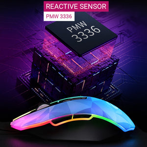 Low Poly Mouse Gaming RGB 10800 DPI PMW 3336 Sensor