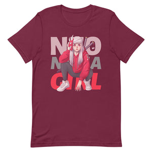 Maroon Neo Ninja Girl Shirt Urban Modern Shinobi