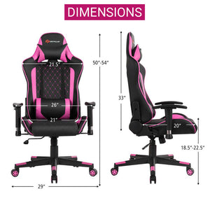 Massage Lumbar Cushion Racing Gaming Chair Reclining Backrest Dimensions
