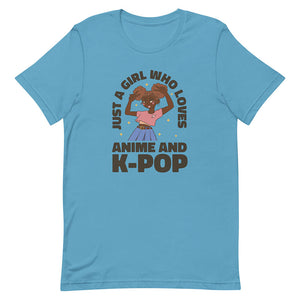 Medium Turquoise Cartoon K-Pop Stan Girl Shirt Double Gyaru Peace