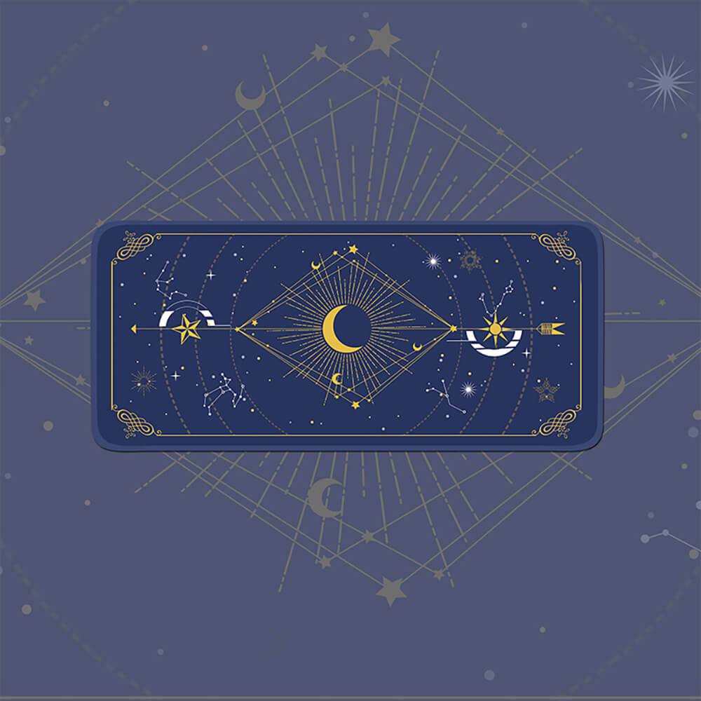 Midnight Blue Large Crescent Moon Spell Mouse Pad Non-Slip