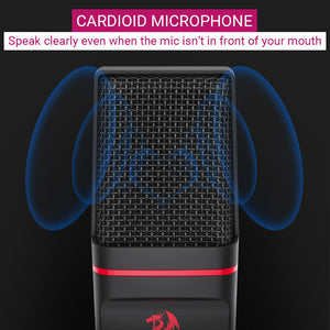 Modern Black Cardioid Microphone Heart Shape Sound Pop-Filter Tripod 3.5mm Jack