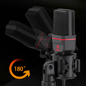 Modern Black Cardioid Microphone Pop-Filter Tripod 3.5mm Jack Adjustable Angle