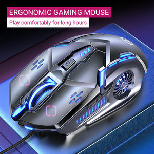 Optical Futuristic Gaming Mouse 3200 DPI Backlight USB Ergonomic Design