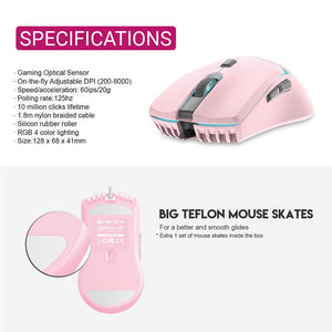 Optical Mouse Macro 8000 DPI Backlight USB Specifications
