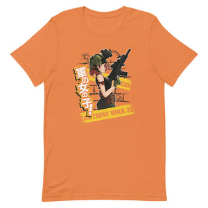 Orange Cool Anime Redhead Army Girl Shirt Battlefield Ready