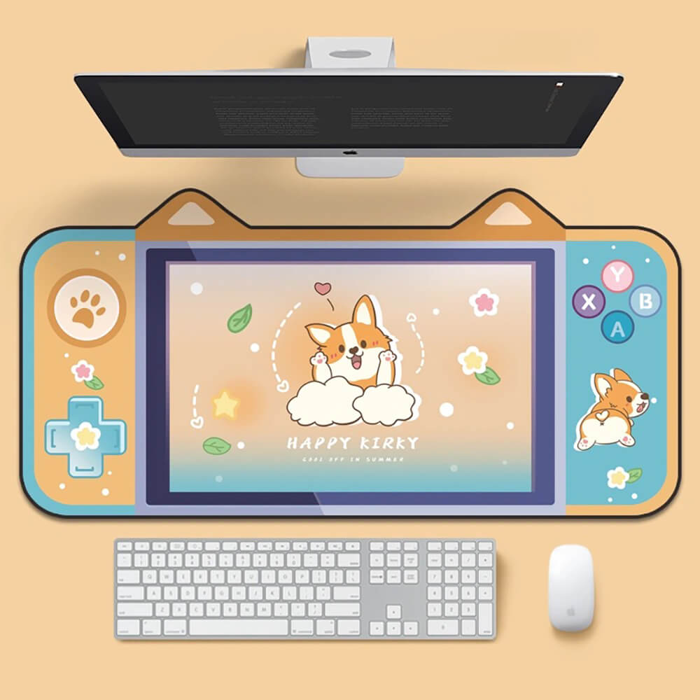 Orange Large Corgi Puppy Mouse Pad Anti-Slip