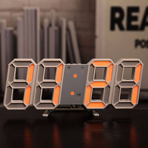 Orange RGB Lighting Digital Alarm Clock Temperature