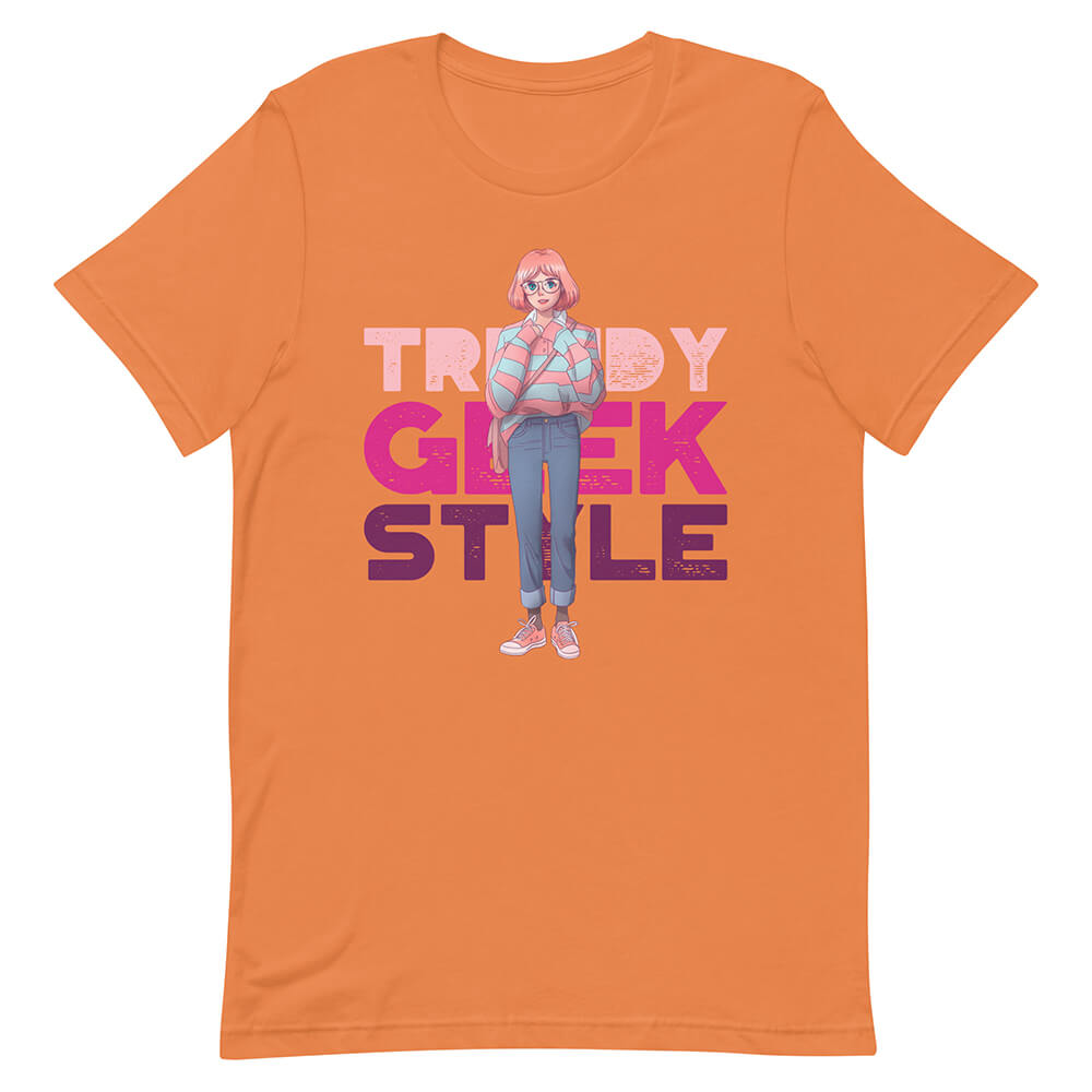 Orange Trendy Geek Style Shirt Urban Modern Girl